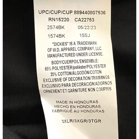 Dickies Men's Size 3XL Short Sleeve Work Shirt Shop Mechanics 1574 Button Down - Picture 5 of 6